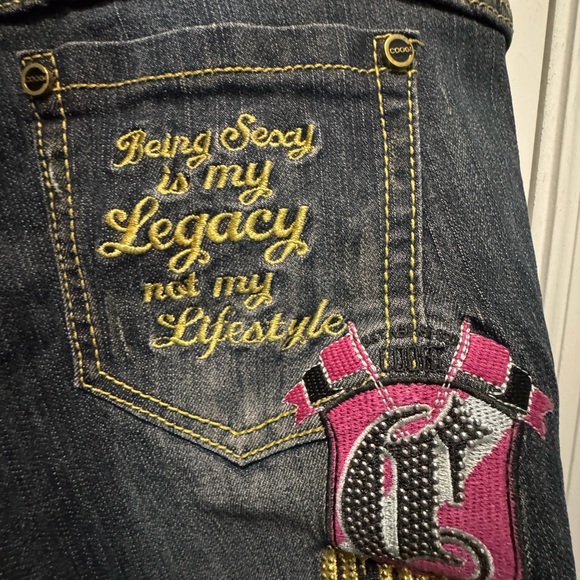 Coogi size 16W Being sexy is my legacy distressed Jean - Picture 2 of 9